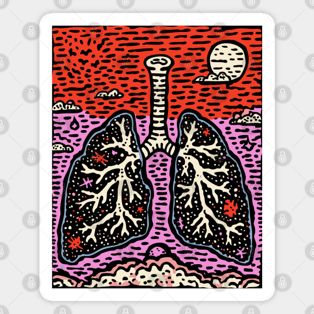 Breathe Deep | Botanical Anatomy Art Magnet by TuncGK